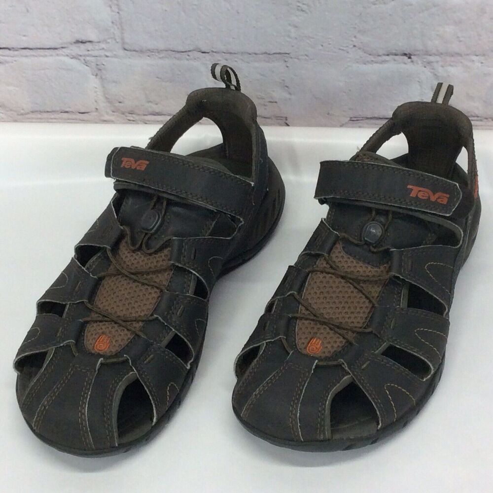 Teva Forebay Fisherman Sandals Men's Size 10 Brown Leather Rugged Outdoor Active - Picture 2 of 12